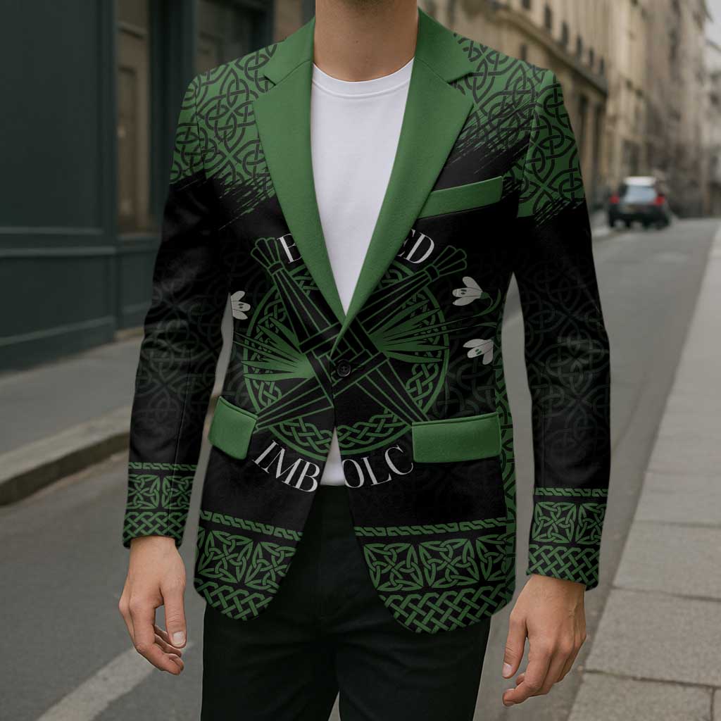 Personalized Imbolc Blessed Celtic Knot Blazer Brigids Cross Symbol - Wonder Print Shop