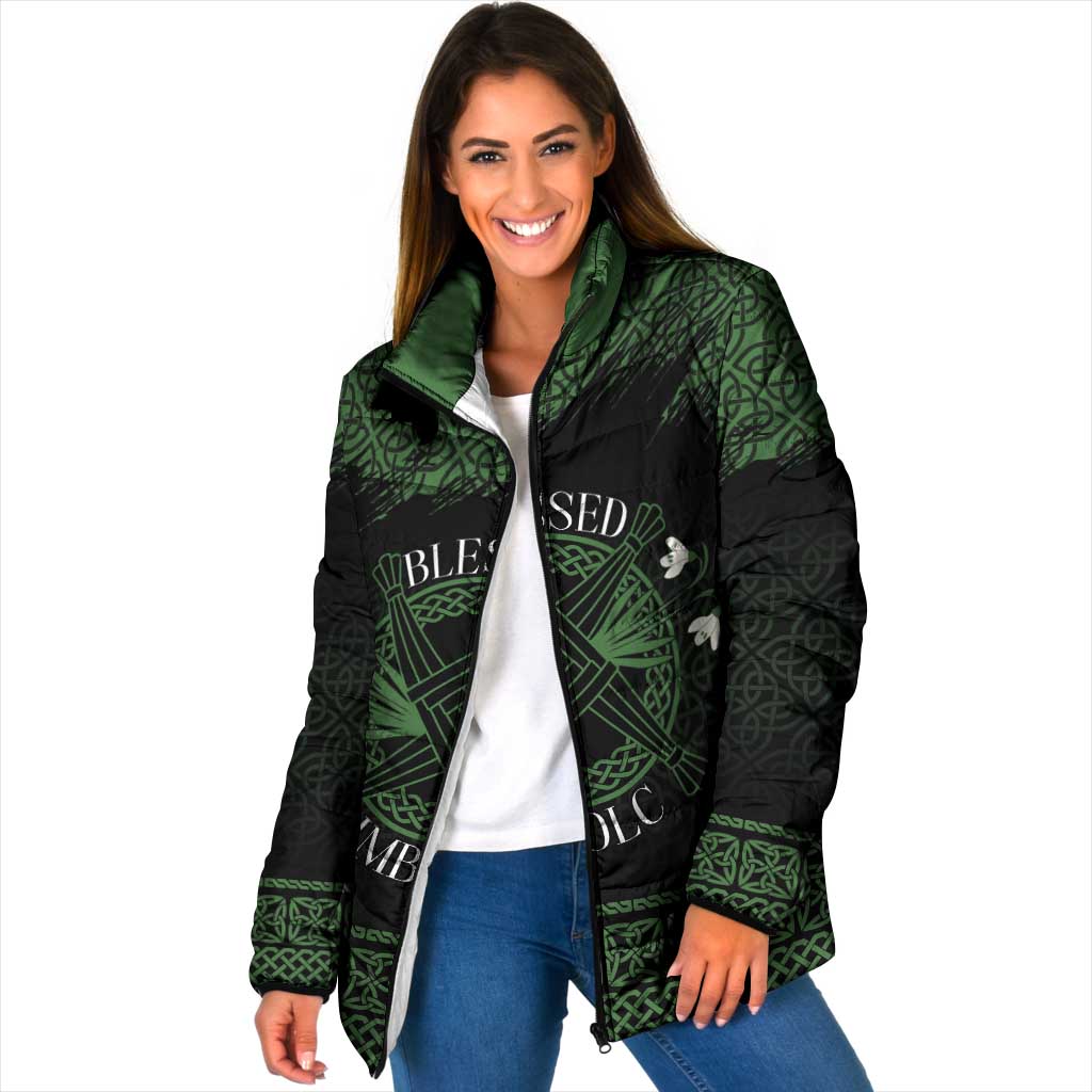 Personalized Imbolc Blessed Celtic Knot Padded Jacket Brigids Cross Symbol - Wonder Print Shop