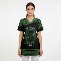 Personalized Imbolc Blessed Celtic Knot Scrub Top Brigids Cross Symbol - Wonder Print Shop