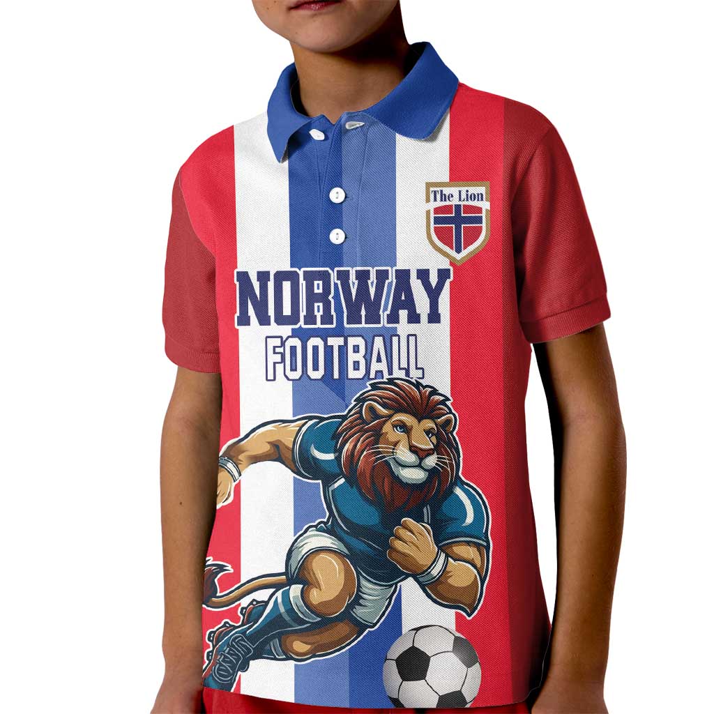 Custom Norway Football Kid Polo Shirt The Lions Champion 2024 - Wonder Print Shop