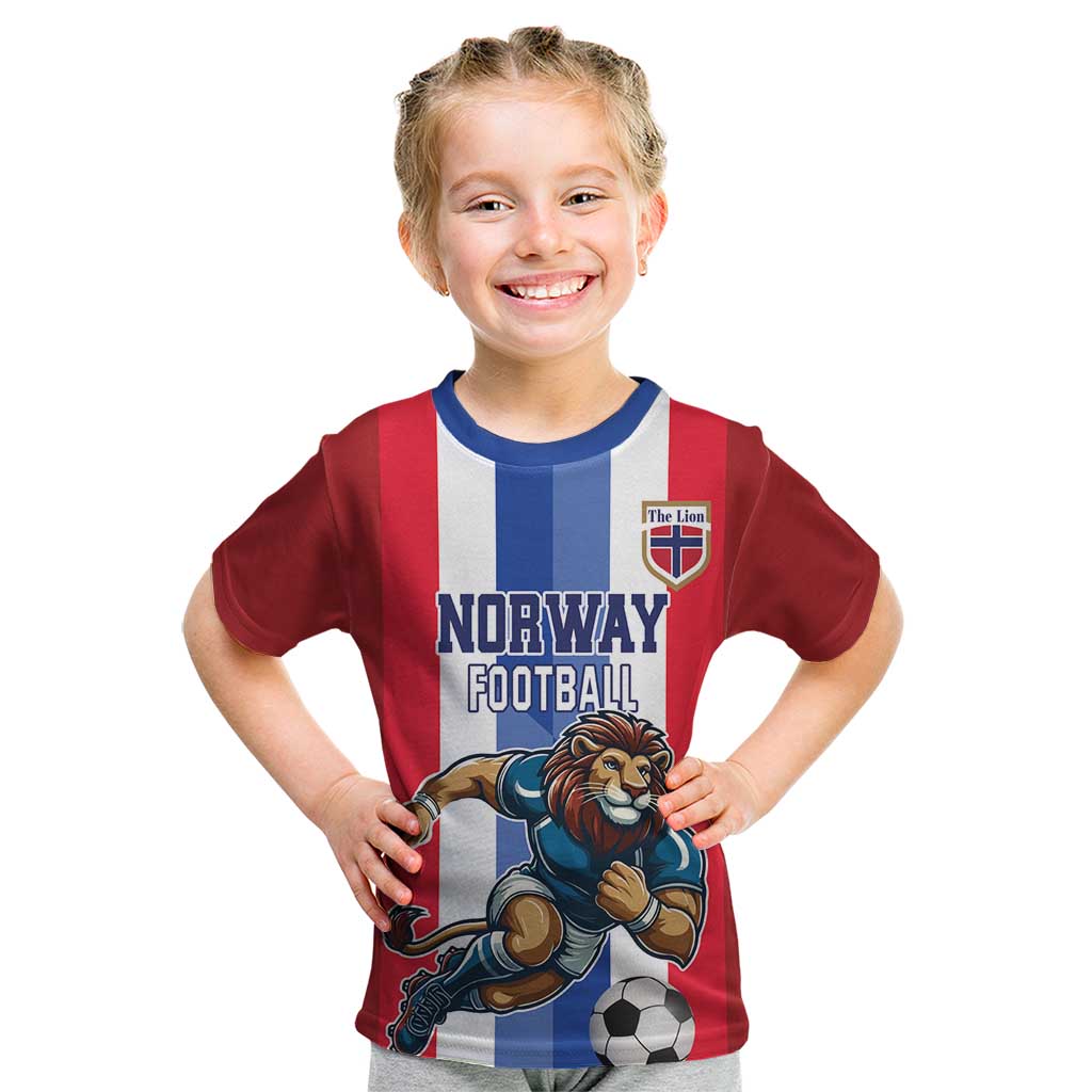 Custom Norway Football Kid T Shirt The Lions Champion 2024 - Wonder Print Shop