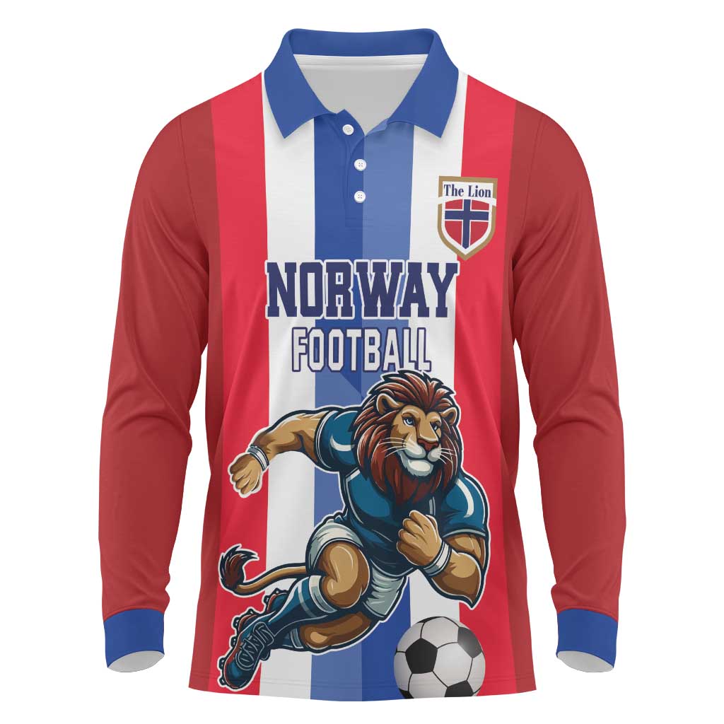 Custom Norway Football Long Sleeve Polo Shirt The Lions Champion 2024 - Wonder Print Shop