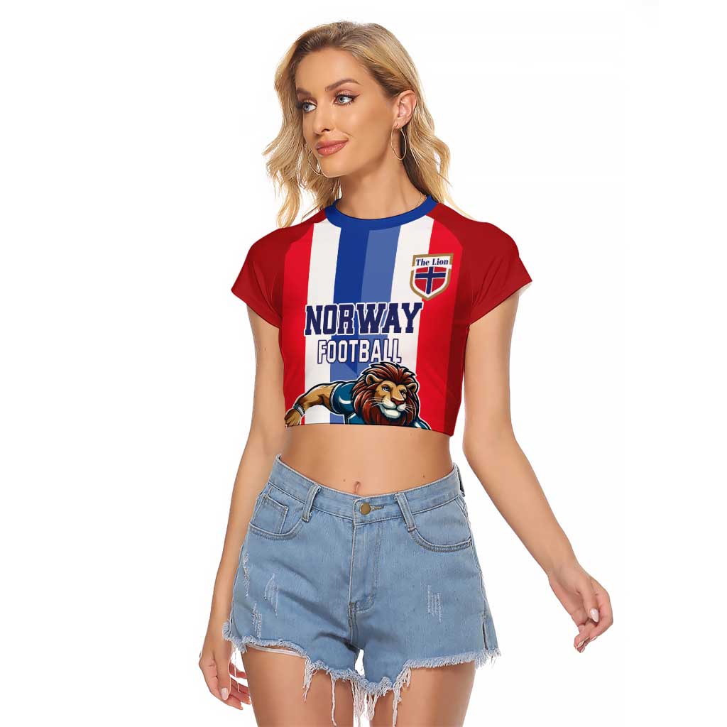 Custom Norway Football Raglan Cropped T Shirt The Lions Champion 2024 - Wonder Print Shop