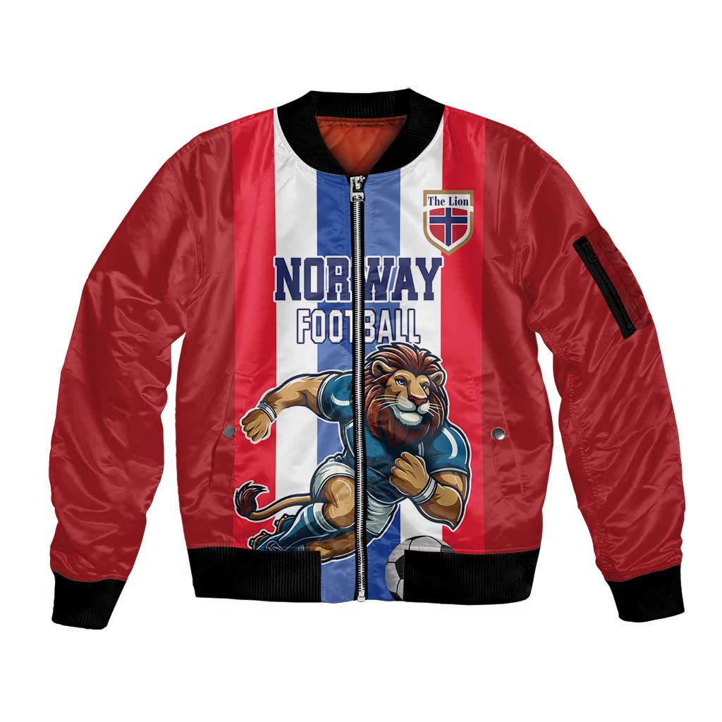 Custom Norway Football Sleeve Zip Bomber Jacket The Lions Champion 2024 - Wonder Print Shop