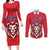 Custom Norway Football Couples Matching Long Sleeve Bodycon Dress and Long Sleeve Button Shirt Red Lion Football 2024 - Wonder Print Shop