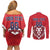 Custom Norway Football Couples Matching Off Shoulder Short Dress and Long Sleeve Button Shirt Red Lion Football 2024 - Wonder Print Shop