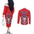 Custom Norway Football Couples Matching Off The Shoulder Long Sleeve Dress and Long Sleeve Button Shirt Red Lion Football 2024