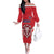 Custom Norway Football Off The Shoulder Long Sleeve Dress Red Lion Football 2024 - Wonder Print Shop