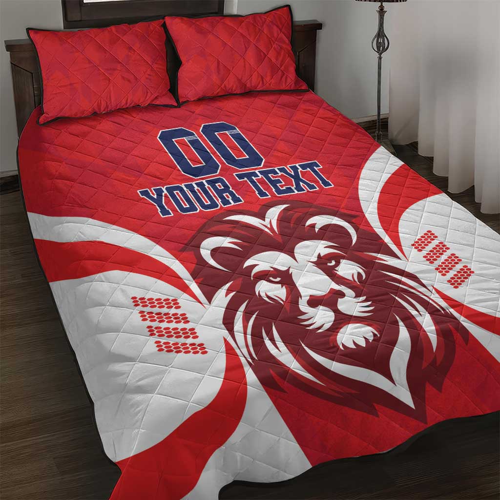 Custom Norway Football Quilt Bed Set Red Lion Football 2024 - Wonder Print Shop