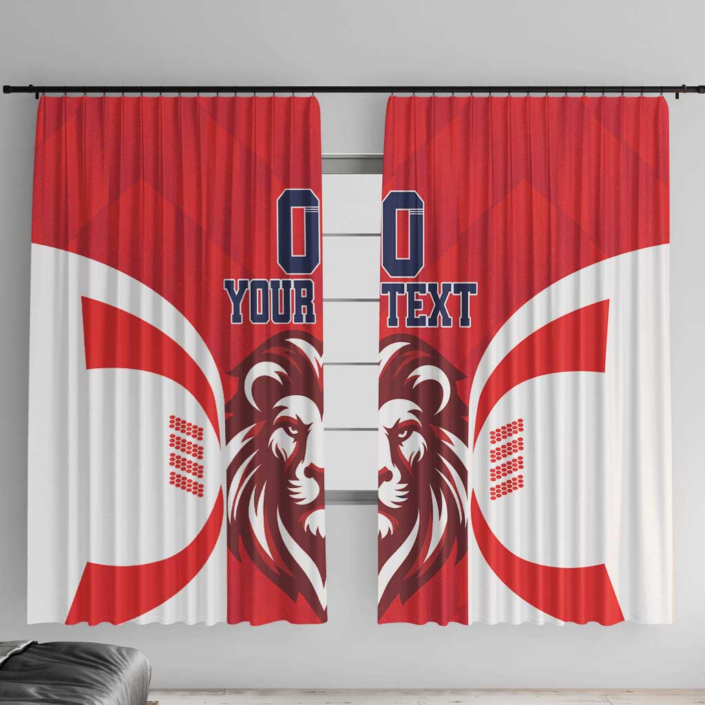 Custom Norway Football Window Curtain Red Lion Football 2024 - Wonder Print Shop