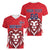 Custom Norway Football Women V-Neck T-Shirt Red Lion Football 2024 - Wonder Print Shop