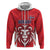 Custom Norway Football Zip Hoodie Red Lion Football 2024 - Wonder Print Shop