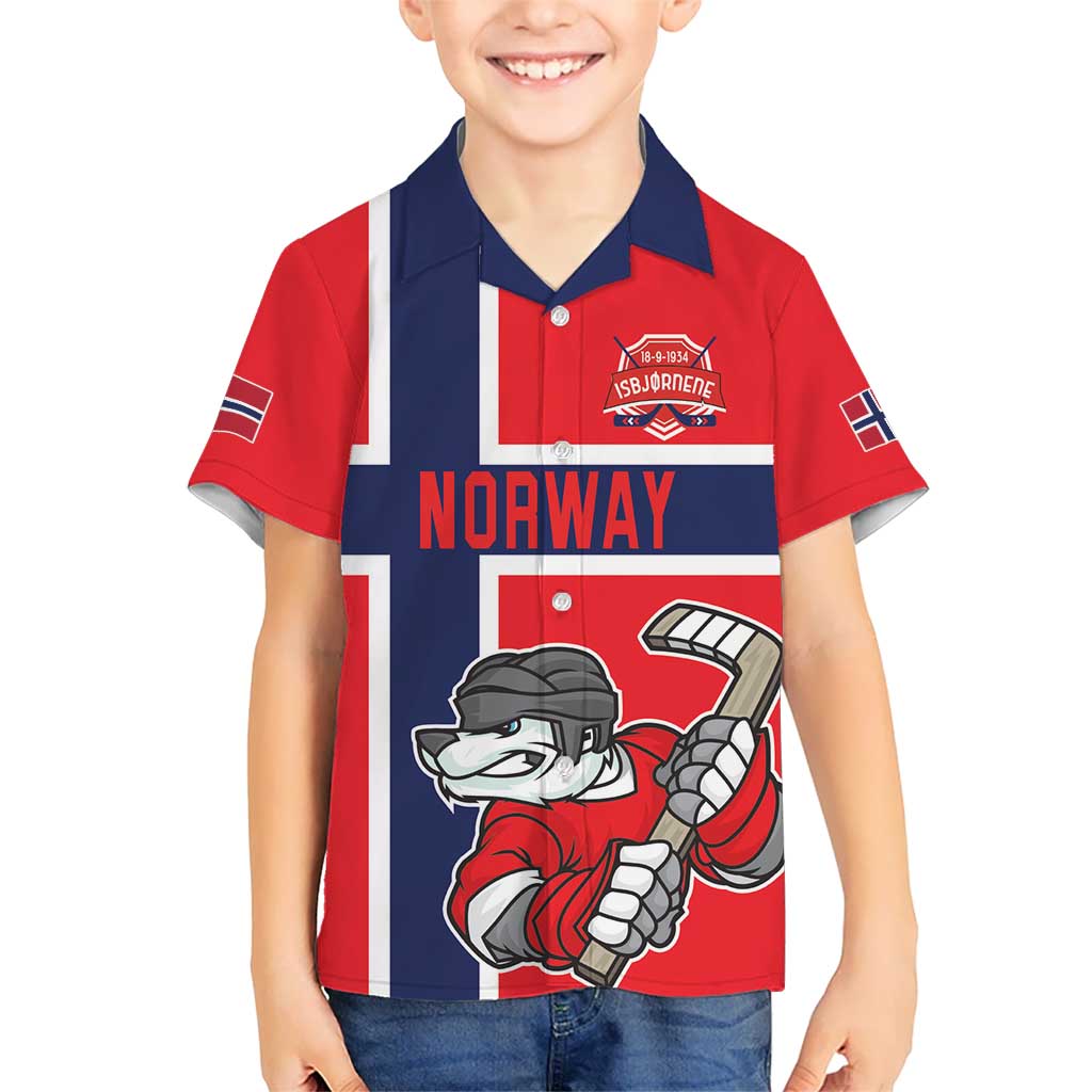 Custom Norway Hockey Kid Hawaiian Shirt The Polar Bears Hockey - Wonder Print Shop