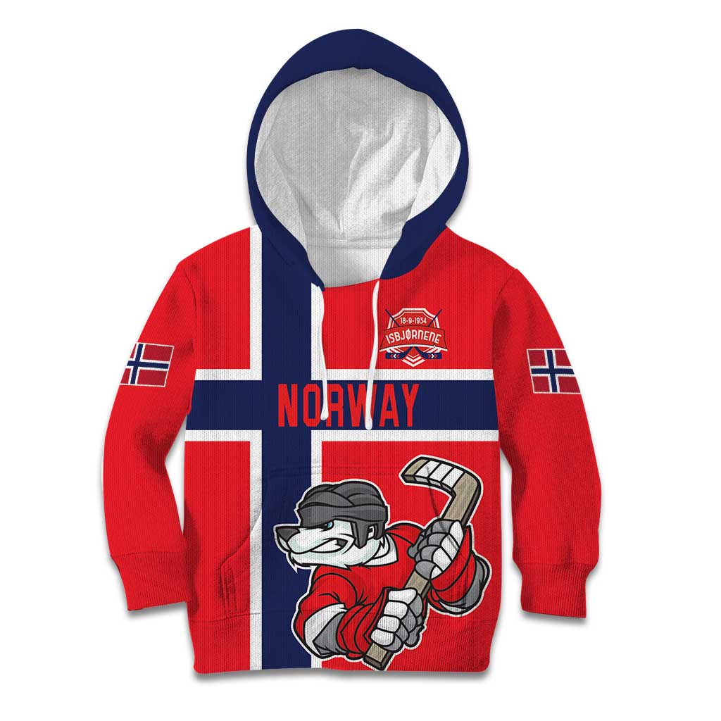 Custom Norway Hockey Kid Hoodie The Polar Bears Hockey - Wonder Print Shop