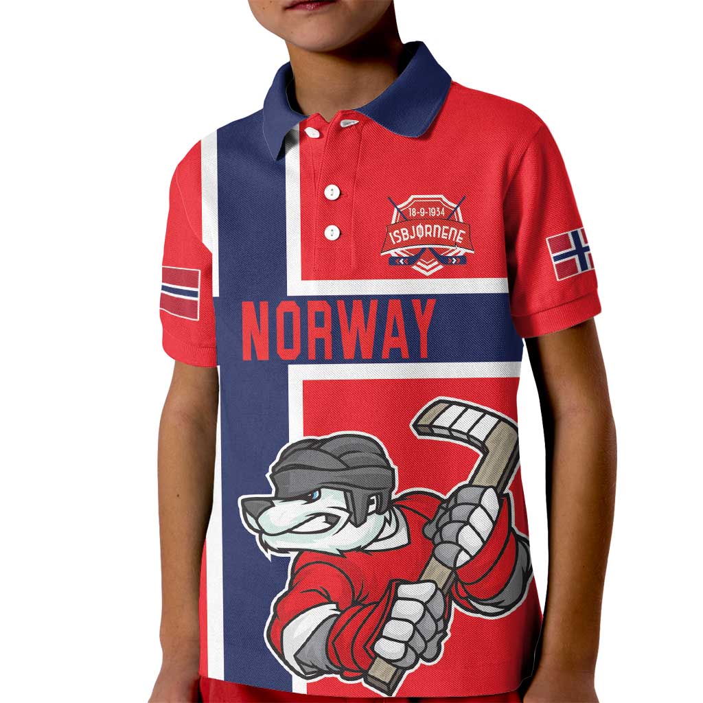 Custom Norway Hockey Kid Polo Shirt The Polar Bears Hockey - Wonder Print Shop