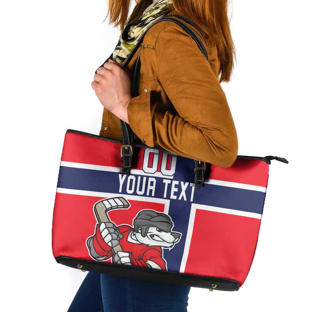 Custom Norway Hockey Leather Tote Bag The Polar Bears Hockey - Wonder Print Shop