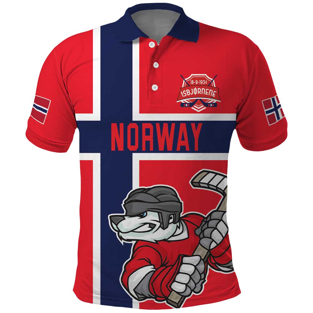 Custom Norway Hockey Polo Shirt The Polar Bears Hockey - Wonder Print Shop