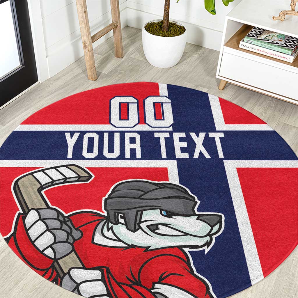 Custom Norway Hockey Round Carpet The Polar Bears Hockey