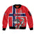 Custom Norway Hockey Sleeve Zip Bomber Jacket The Polar Bears Hockey