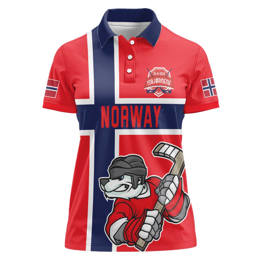 Custom Norway Hockey Women Polo Shirt The Polar Bears Hockey