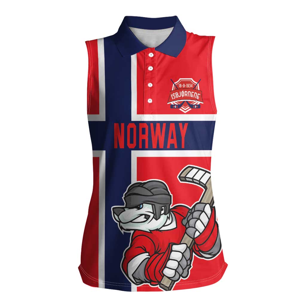 Custom Norway Hockey Women Sleeveless Polo Shirt The Polar Bears Hockey