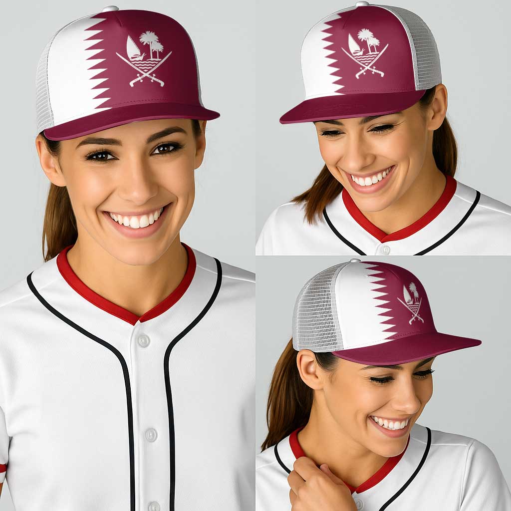 Qatar Baseball Net Cap Flag Color Inspiration - Wonder Print Shop