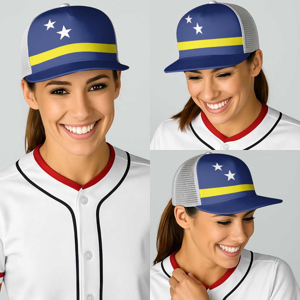 Curacao Baseball Net Cap Flag Color Inspiration - Wonder Print Shop
