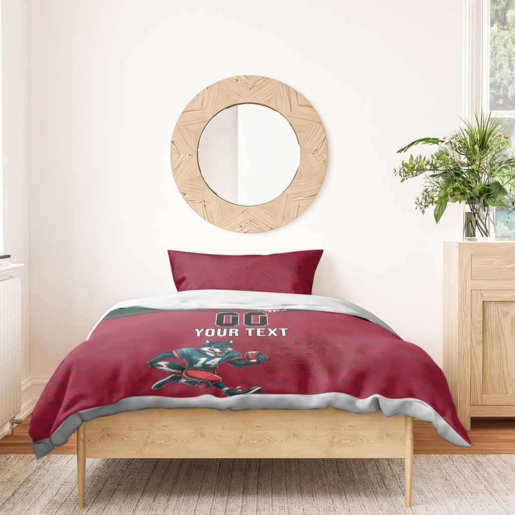 Custom Portugal Rugby Bedding Set Go Os Lobos Wolves Mascot