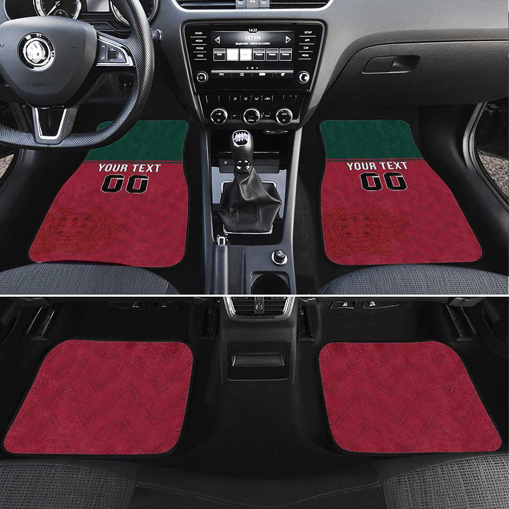 Custom Portugal Rugby Car Mats Go Os Lobos Wolves Mascot