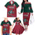 Custom Portugal Rugby Family Matching Off The Shoulder Long Sleeve Dress and Hawaiian Shirt Go Os Lobos Wolves Mascot