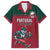 Custom Portugal Rugby Family Matching Off The Shoulder Long Sleeve Dress and Hawaiian Shirt Go Os Lobos Wolves Mascot