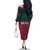 Custom Portugal Rugby Family Matching Off The Shoulder Long Sleeve Dress and Hawaiian Shirt Go Os Lobos Wolves Mascot