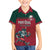 Custom Portugal Rugby Family Matching Off The Shoulder Long Sleeve Dress and Hawaiian Shirt Go Os Lobos Wolves Mascot