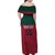 Custom Portugal Rugby Family Matching Off Shoulder Maxi Dress and Hawaiian Shirt Go Os Lobos Wolves Mascot