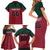 Custom Portugal Rugby Family Matching Short Sleeve Bodycon Dress and Hawaiian Shirt Go Os Lobos Wolves Mascot