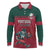 Custom Portugal Rugby Long Sleeve Polo Shirt Go Os Lobos Wolves Mascot