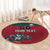 Custom Portugal Rugby Round Carpet Go Os Lobos Wolves Mascot