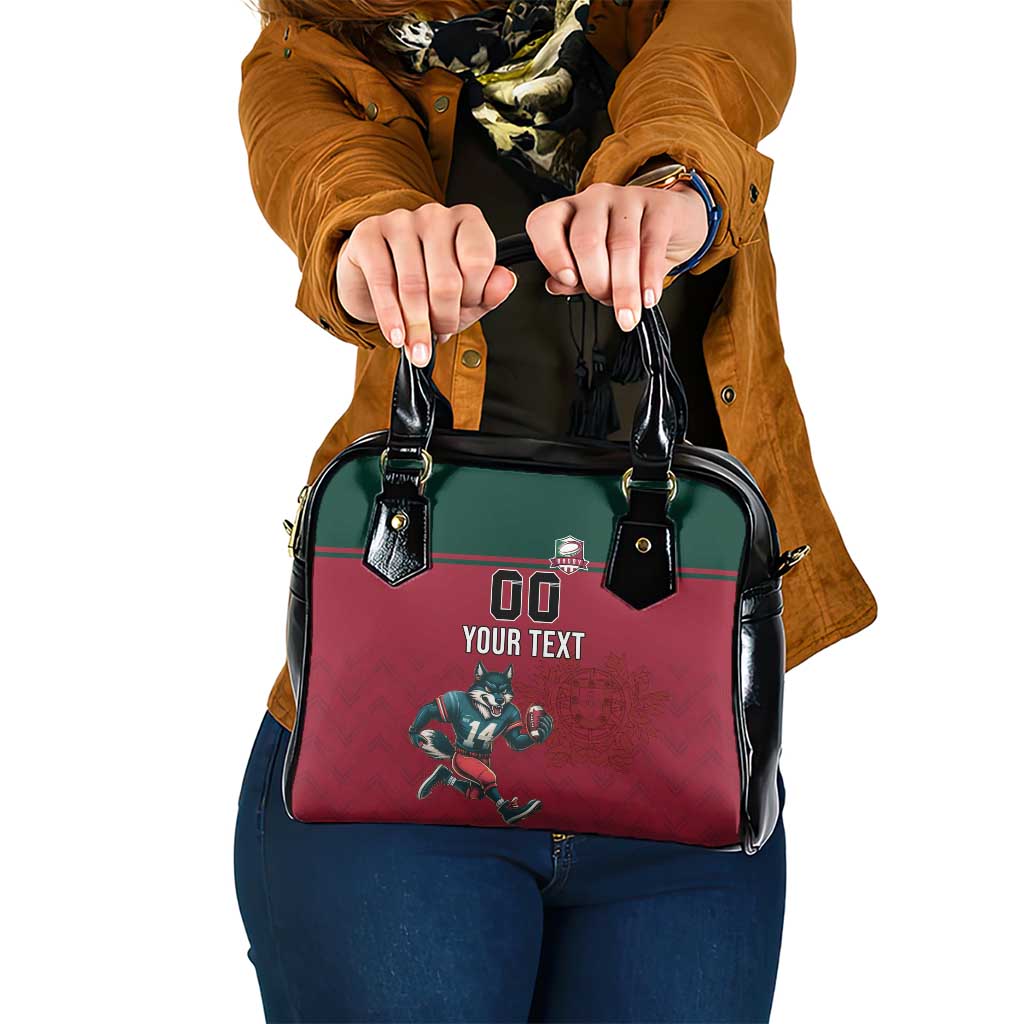 Custom Portugal Rugby Shoulder Handbag Go Os Lobos Wolves Mascot