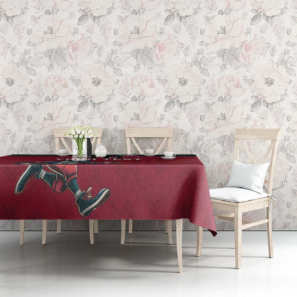 Custom Portugal Rugby Tablecloth Go Os Lobos Wolves Mascot