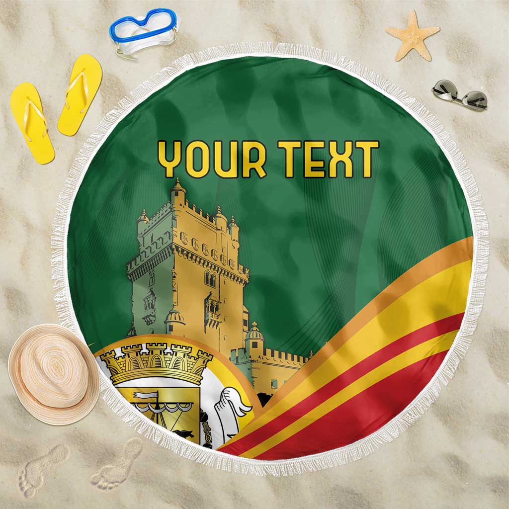 Personalized Portugal Belem Tower Beach Blanket Mui Nobre e Sempre Leal