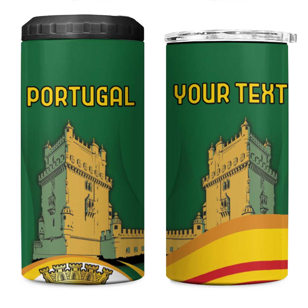 Personalized Portugal Belem Tower 4 in 1 Can Cooler Tumbler Mui Nobre e Sempre Leal