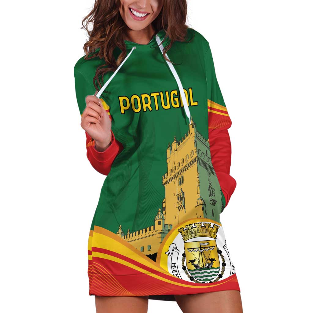 Personalized Portugal Belem Tower Hoodie Dress Mui Nobre e Sempre Leal