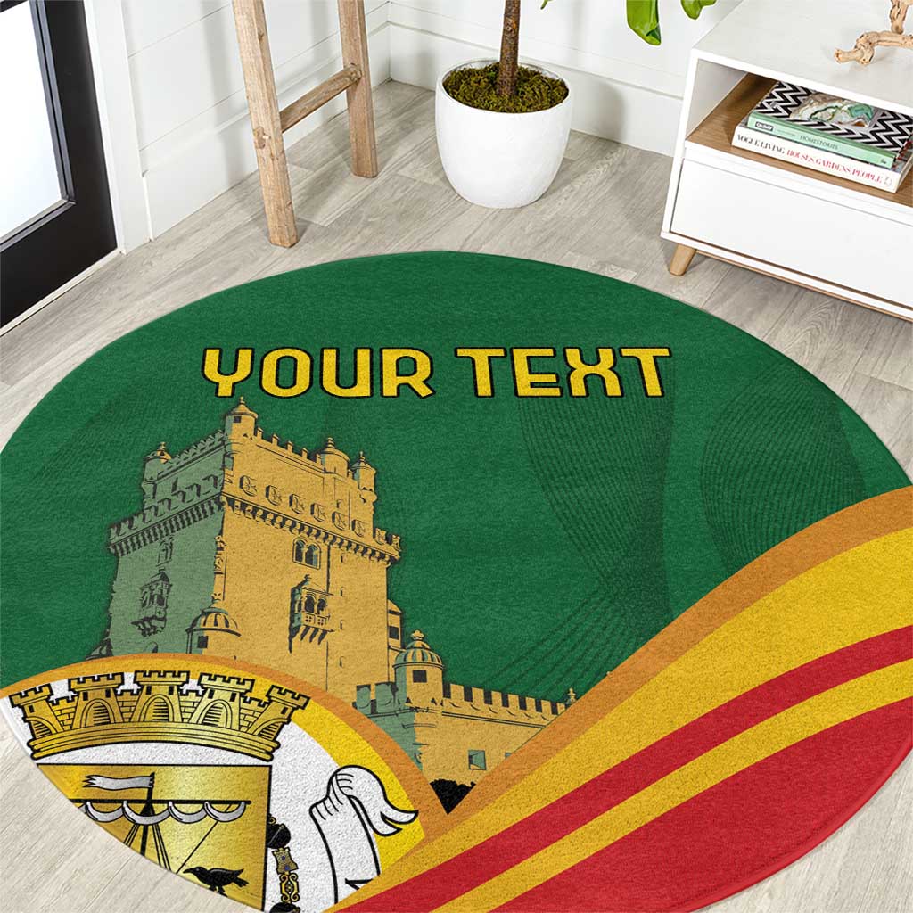 Personalized Portugal Belem Tower Round Carpet Mui Nobre e Sempre Leal