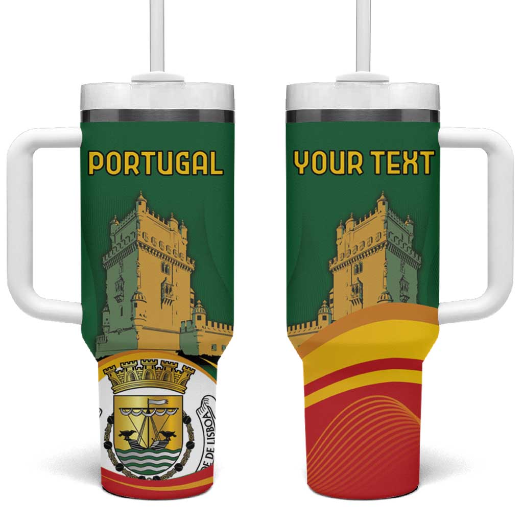 Personalized Portugal Belem Tower Tumbler With Handle Mui Nobre e Sempre Leal