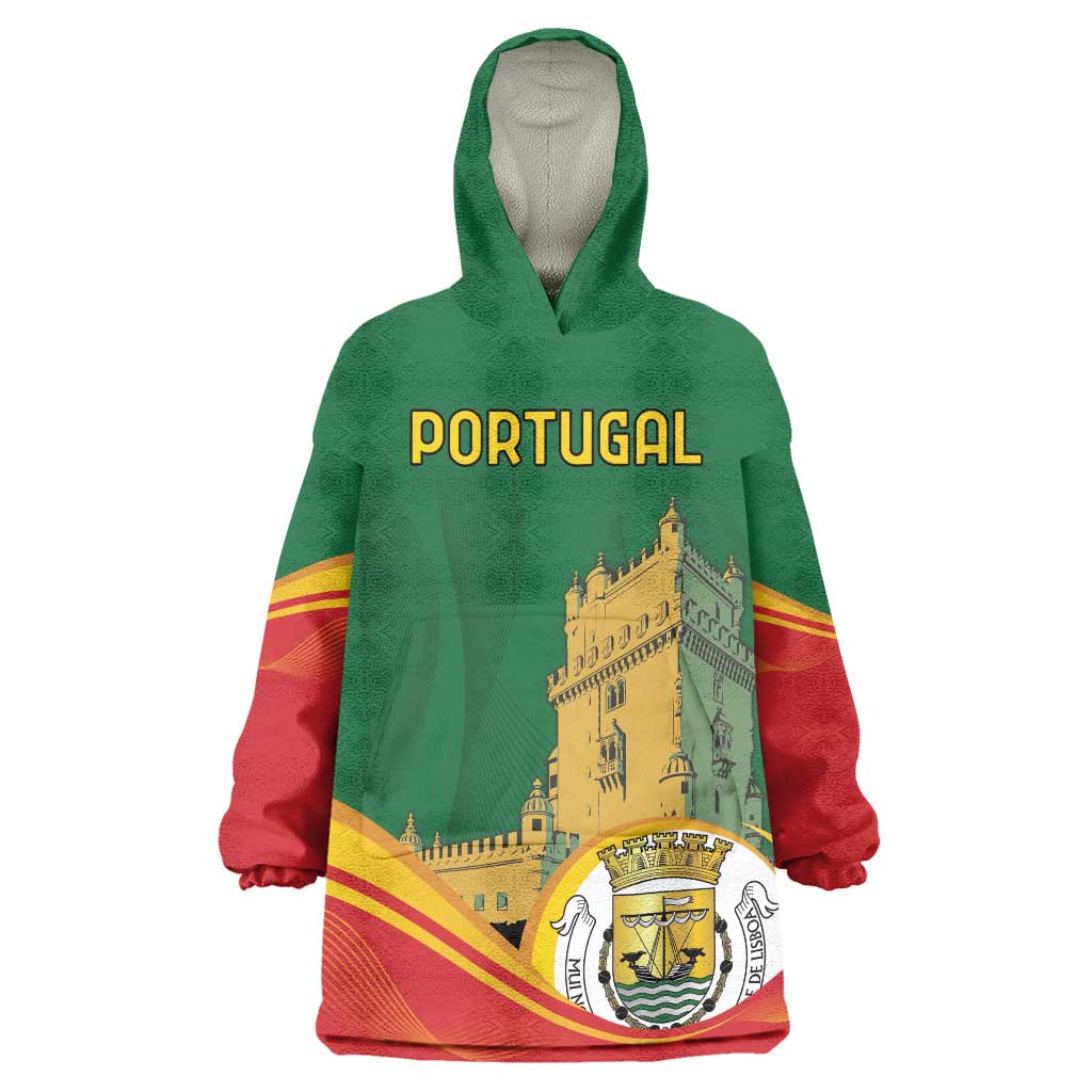 Personalized Portugal Belem Tower Wearable Blanket Hoodie Mui Nobre e Sempre Leal - Wonder Print Shop