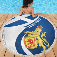 Personalized Scotland Beach Blanket Lion Rampant Flag Style
