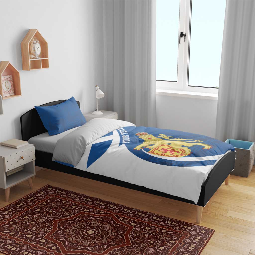Personalized Scotland Bedding Set Lion Rampant Flag Style