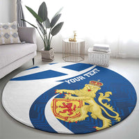 Personalized Scotland Round Carpet Lion Rampant Flag Style