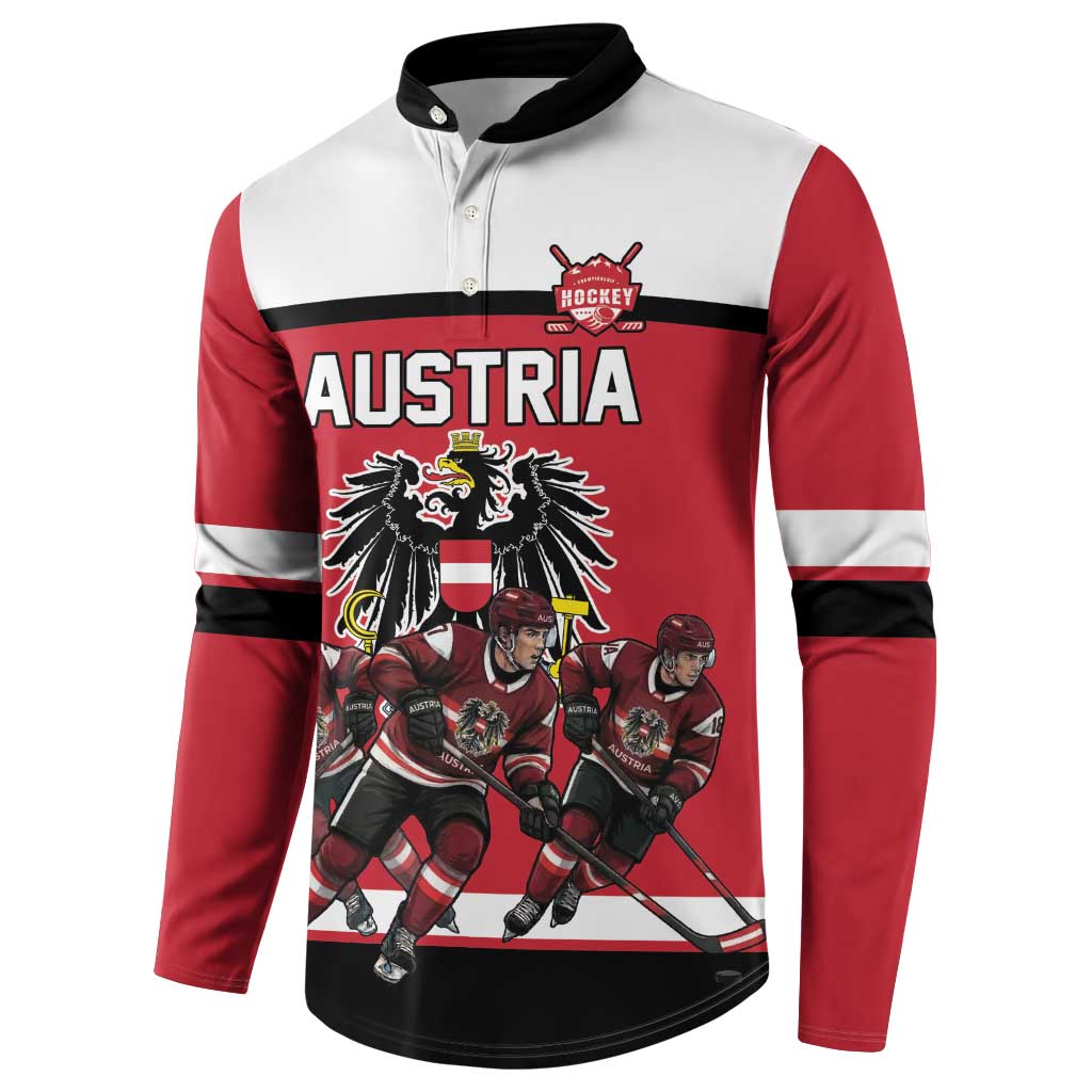 Austria Hockey Custom Button Sweatshirt Austrian Eagle Pride