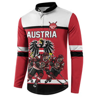 Austria Hockey Custom Button Sweatshirt Austrian Eagle Pride